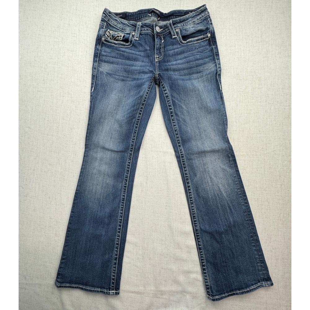 Vigoss Bootcut Jeans Women Sz 10 Blue Heritage Fit Embellished Y2K Boho Cowgirl